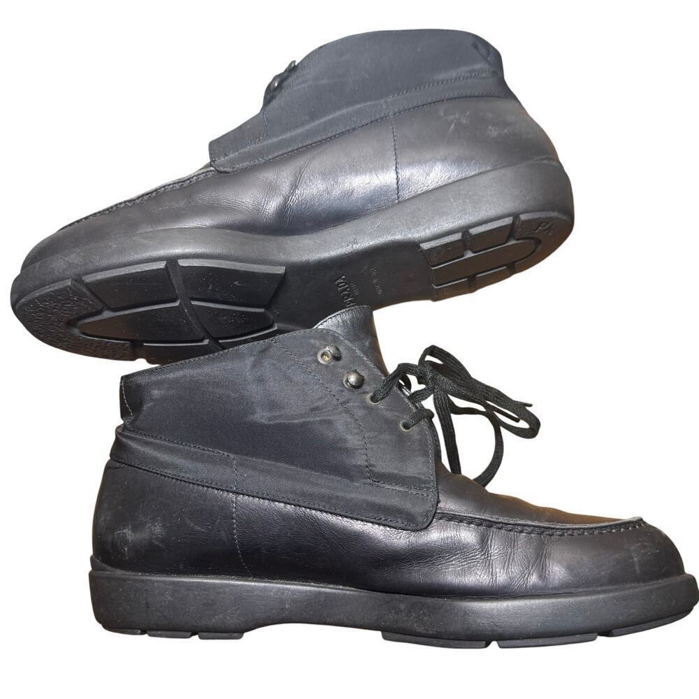 Prada Milano Black Leather Ankle Boots Made in Italy Size 38 - Picture 2 of 8